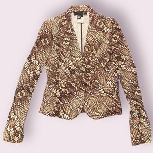 Just Cavalli Brown Printed Blazer